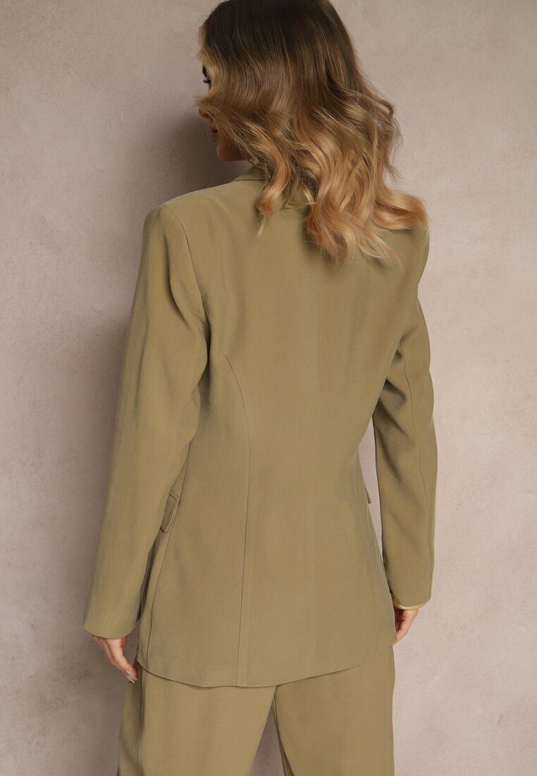 lefon Sacou Verde Basic din Modal Dublu rând Mavire