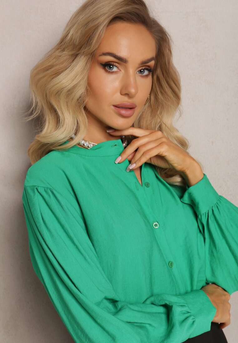 lily rose Cămașă Verde încheiată cu mânecă plisată Marela