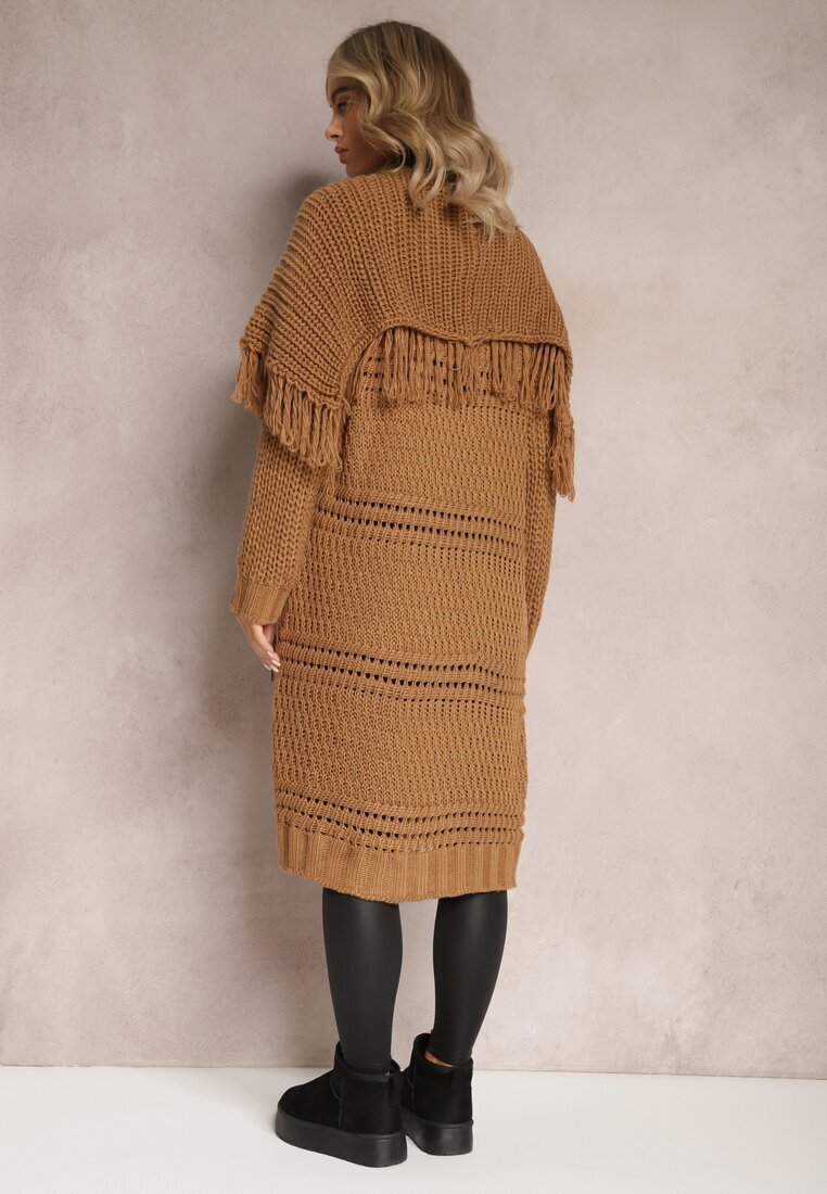 lily rose Cardigan Maro Deschis Lung cu Franjuri Finantia