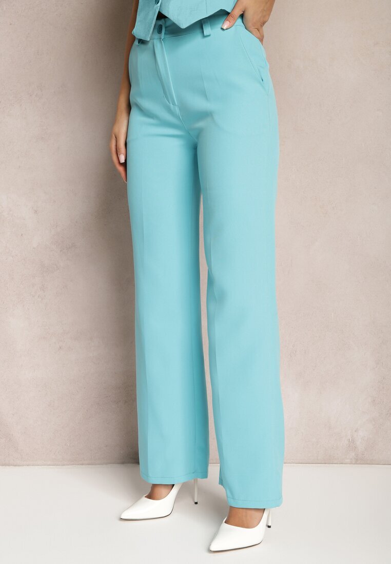lily rose Pantaloni Albaștri cu dungă în stil de costum High Waist Jaessa