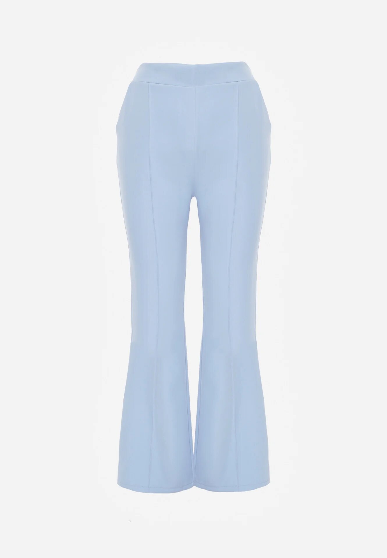 lily rose Pantaloni Albaștri Largi De Costum cu Talie Înaltă și Elastic în Talie Meaba