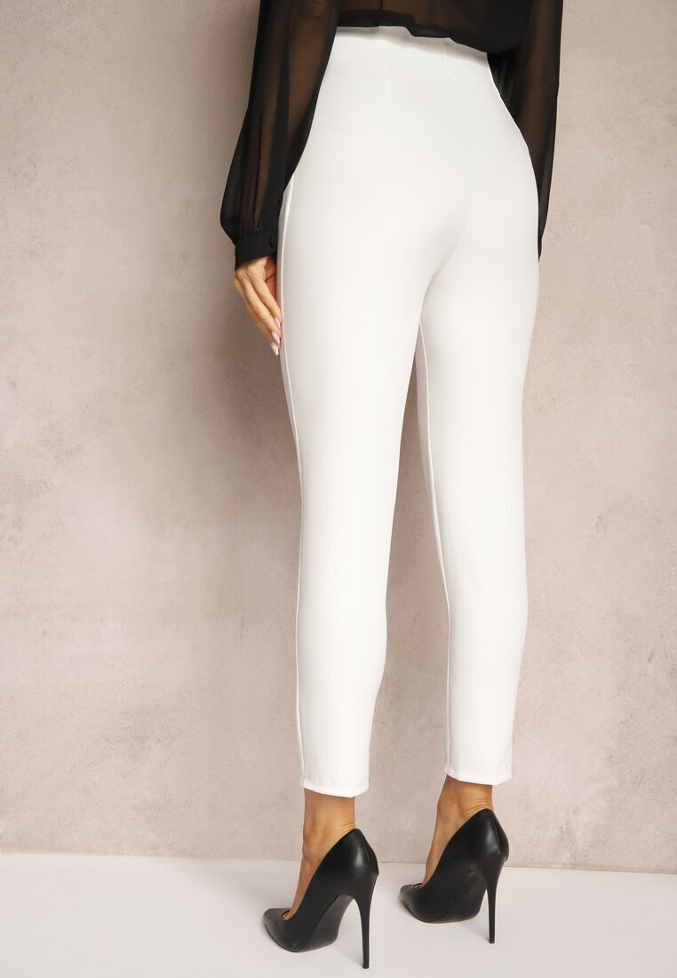 lily rose Pantaloni Albi De Costum cu Talie Înaltă Saggie