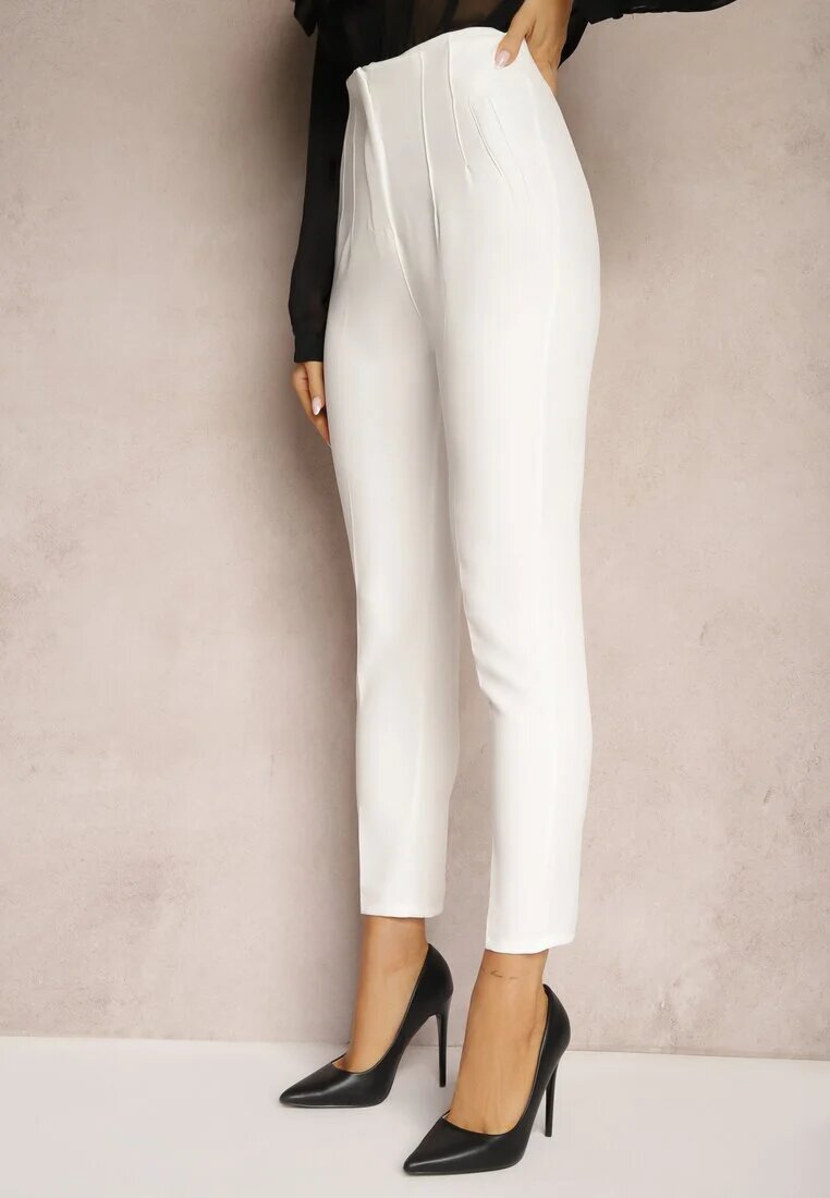 lily rose Pantaloni Albi De Costum cu Talie Înaltă Saggie