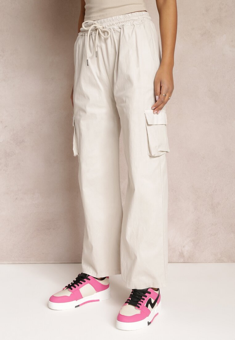 lily rose Pantaloni Cargo Gri cu picioare largi și talie elastică Zael
