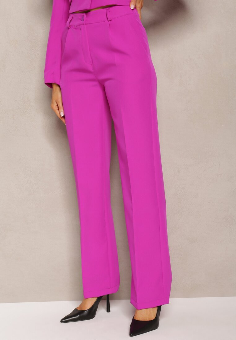 lily rose Pantaloni costum Violet cu craci usor evazati Lienta