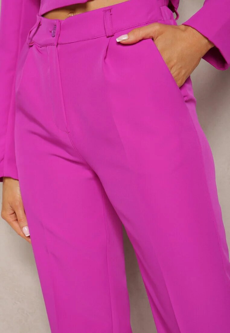 lily rose Pantaloni costum Violet cu craci usor evazati Lienta