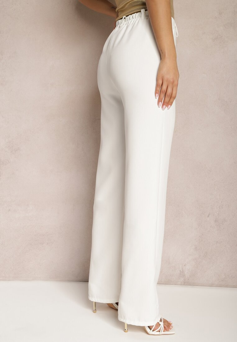 lily rose Pantaloni de costum Albi High Waist cu Buzunare Blathe