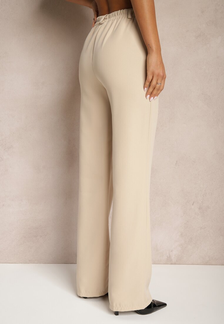 lily rose Pantaloni de costum Bej închis High Waist cu buzunare Blathe