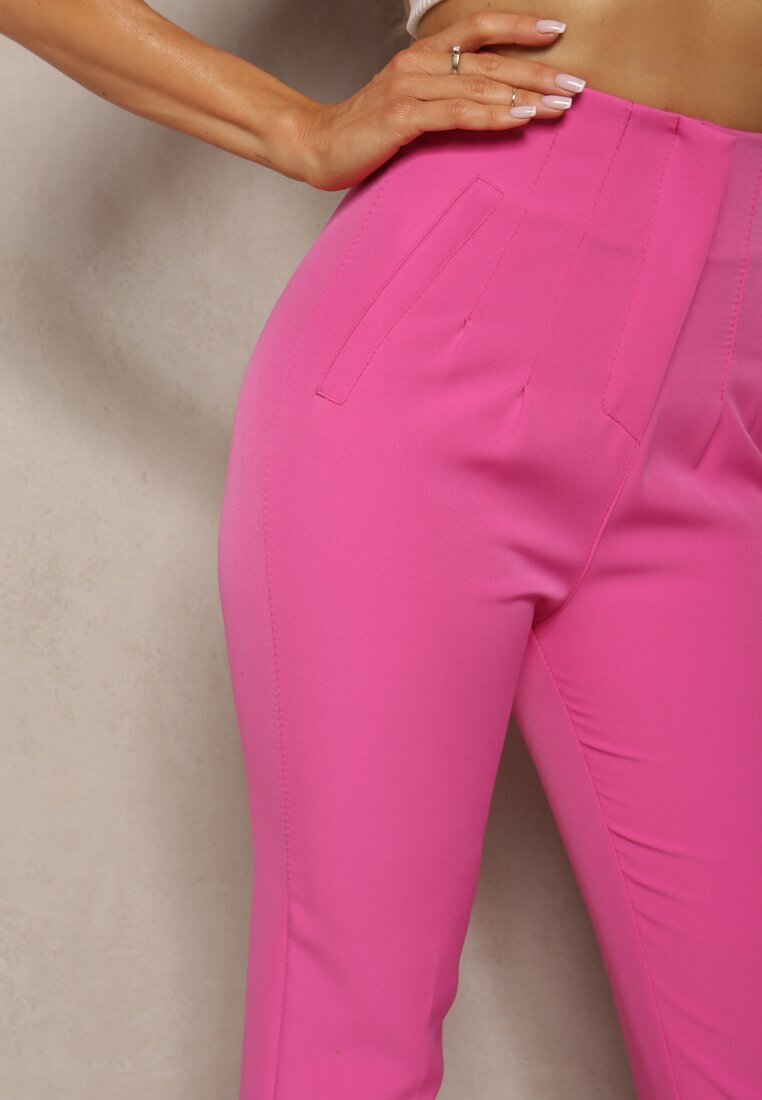 lily rose Pantaloni de costum roz cu talie înaltă Saggie