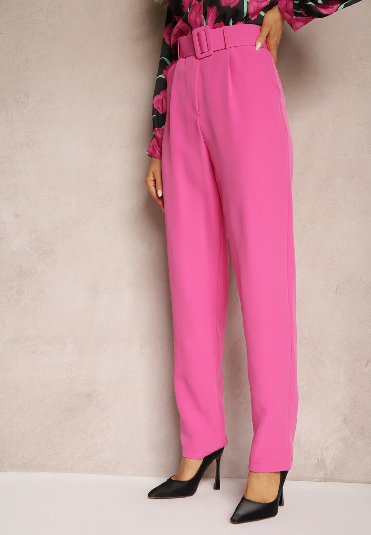 lily rose Pantaloni de costum Roz închis Talie înaltă cu curea Venus