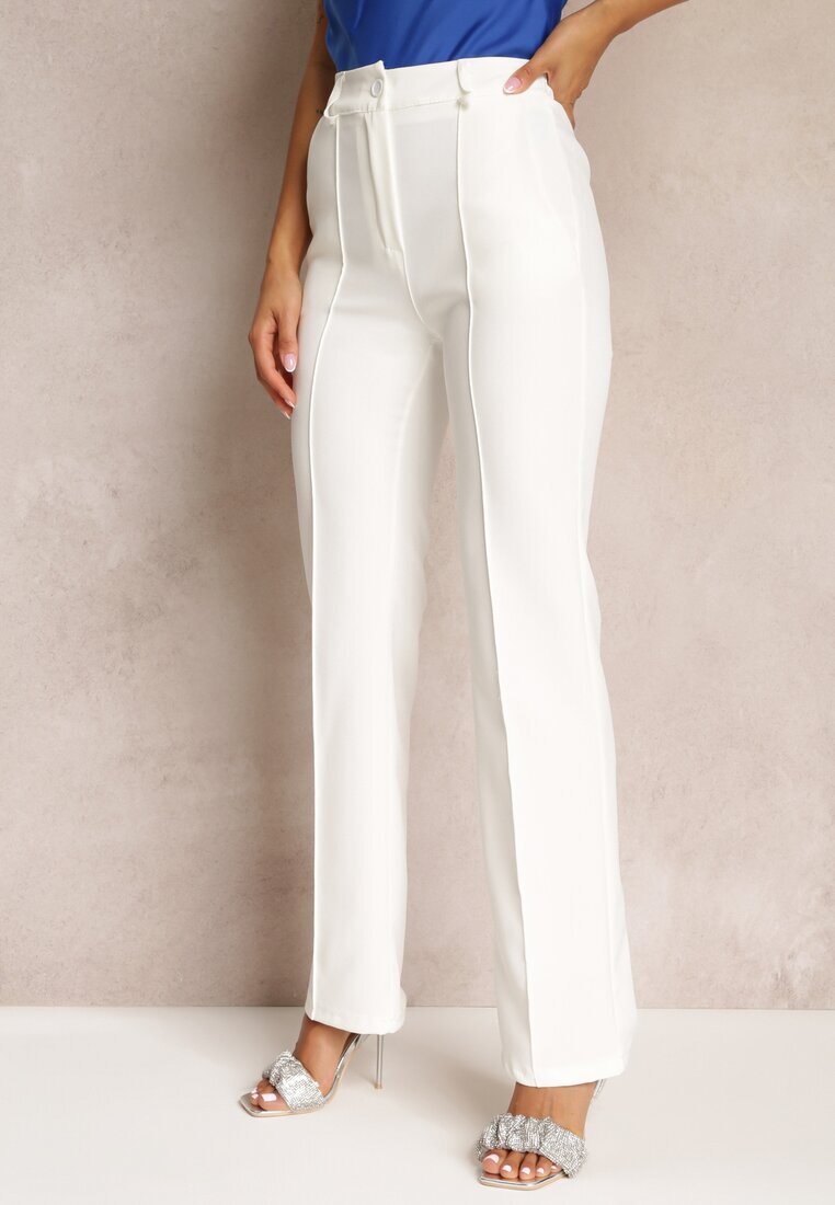 lily rose Pantaloni eleganți albi cu talie înaltă și elastic în talie Casemea
