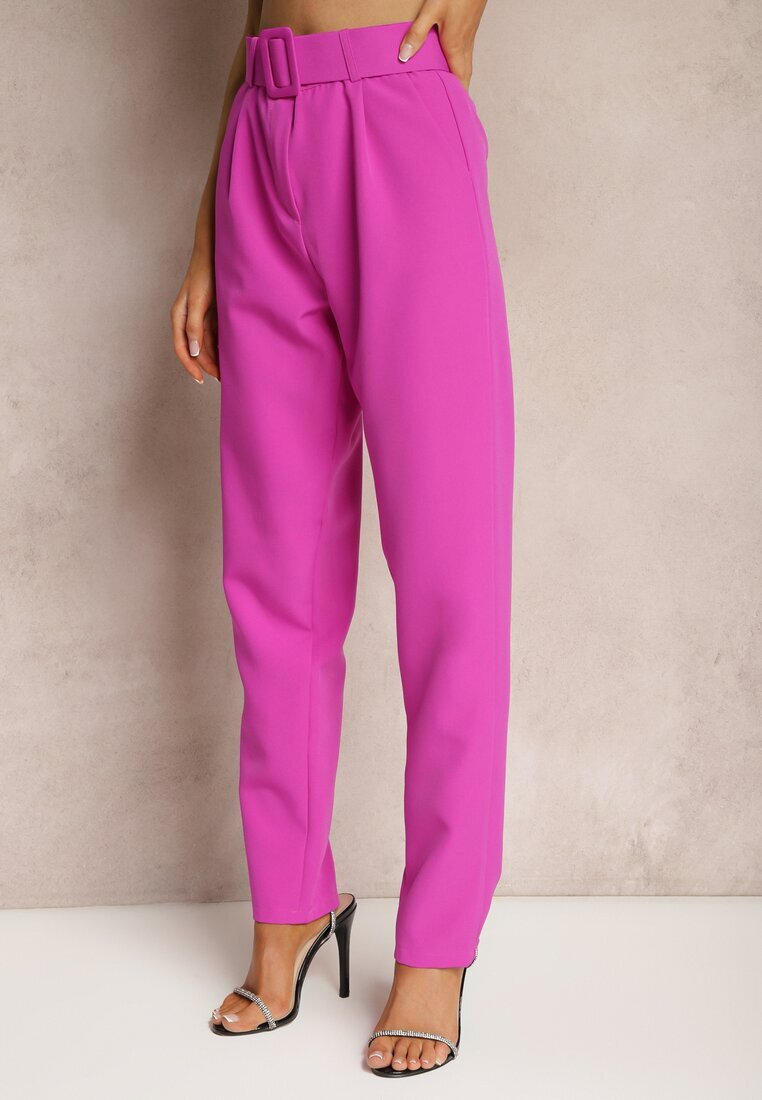 lily rose Pantaloni fuchsia de costum cu curea Samyah