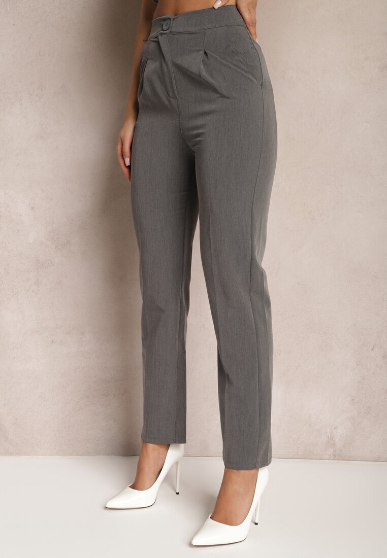 lily rose Pantaloni Gri De Costum High Waist Zimara