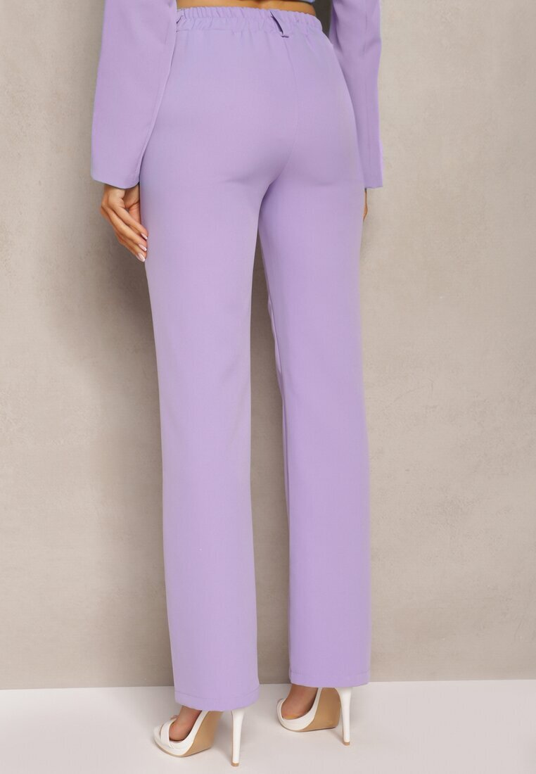 lily rose Pantaloni largi de costum violet cu talie înaltă și elastic în talie Casemea