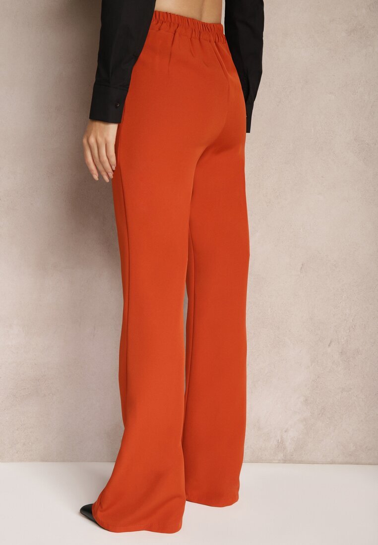 lily rose Pantaloni Largi Portocalii închiși de costum cu talie înaltă și elastic în talie Meaba
