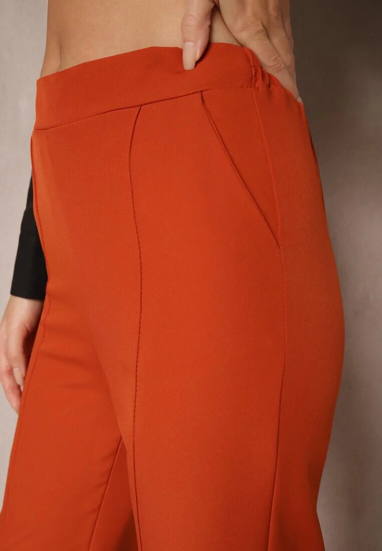 lily rose Pantaloni Largi Portocalii închiși de costum cu talie înaltă și elastic în talie Meaba