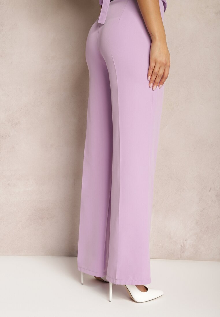lily rose Pantaloni Mov deschis Larghi High Waist Dule