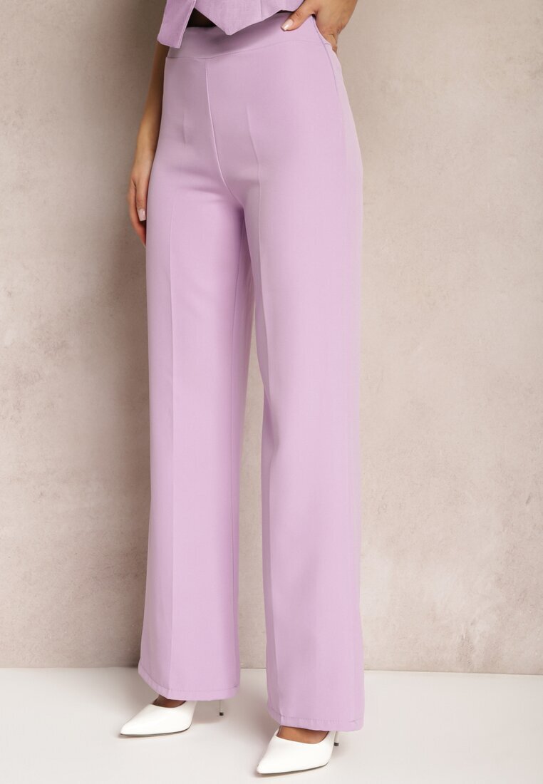 lily rose Pantaloni Mov deschis Larghi High Waist Dule