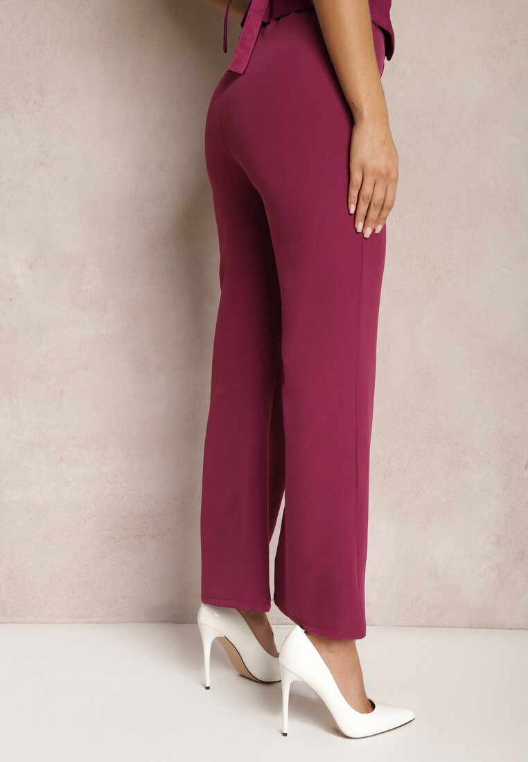 lily rose Pantaloni Mov închis Larghi Din material High Waist Dinnes