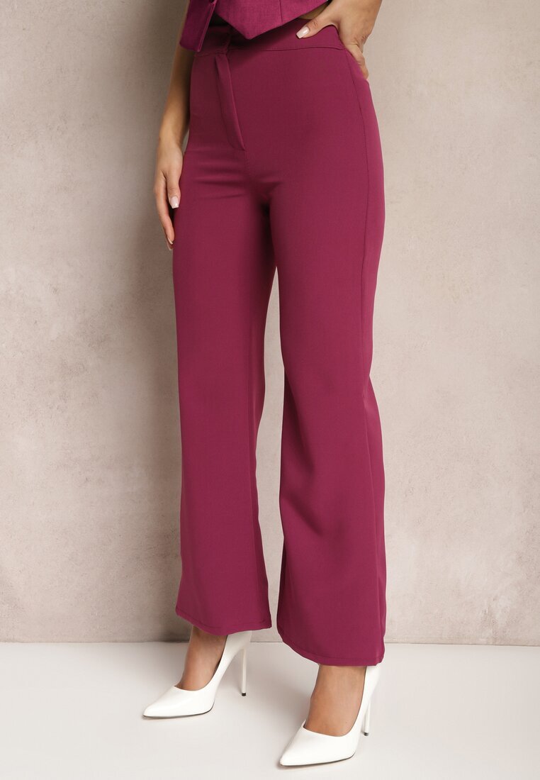 lily rose Pantaloni Mov închis Larghi Din material High Waist Dinnes