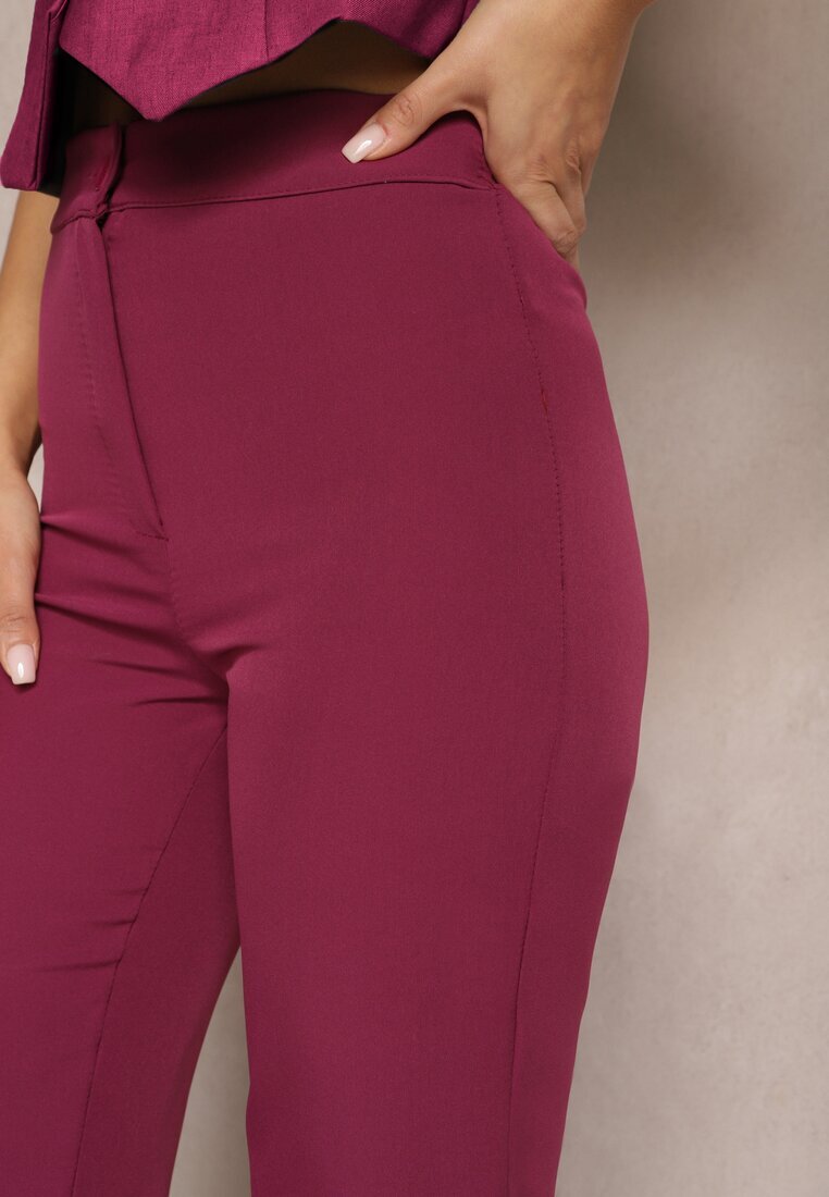 lily rose Pantaloni Mov închis Larghi Din material High Waist Dinnes