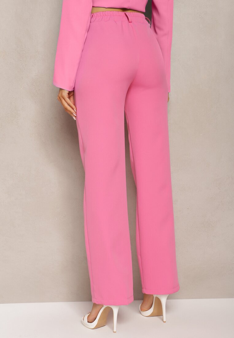 lily rose Pantaloni Roz de Costum cu Picioare Ușor Evazate Lienta