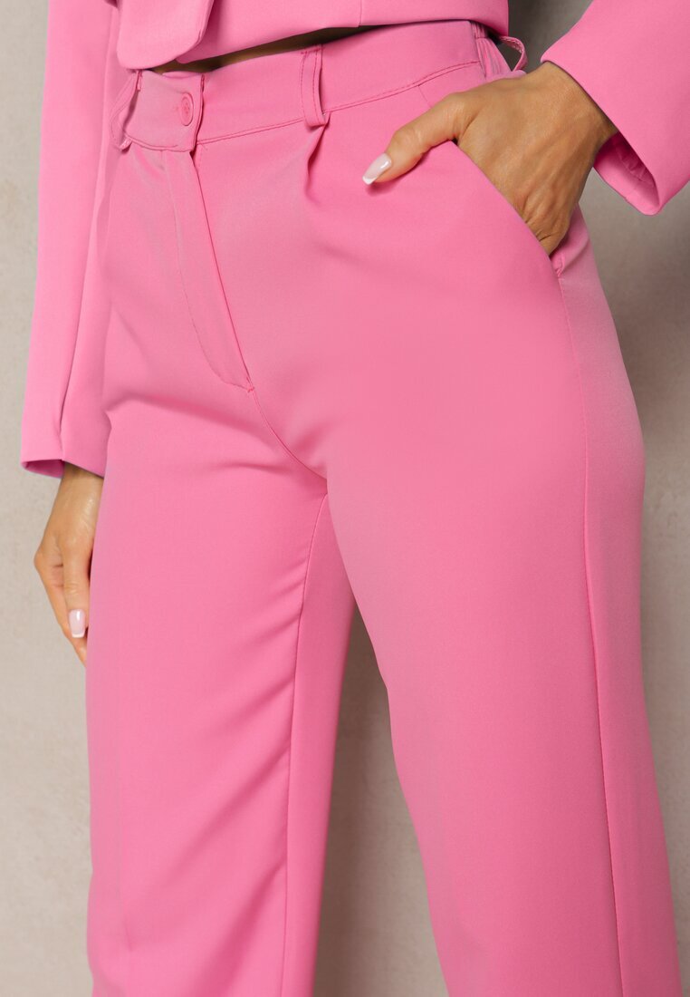 lily rose Pantaloni Roz de Costum cu Picioare Ușor Evazate Lienta