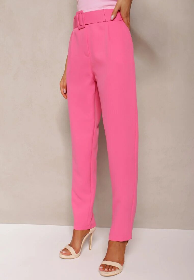 lily rose Pantaloni Roz de costum Talie înaltă cu centură Venus