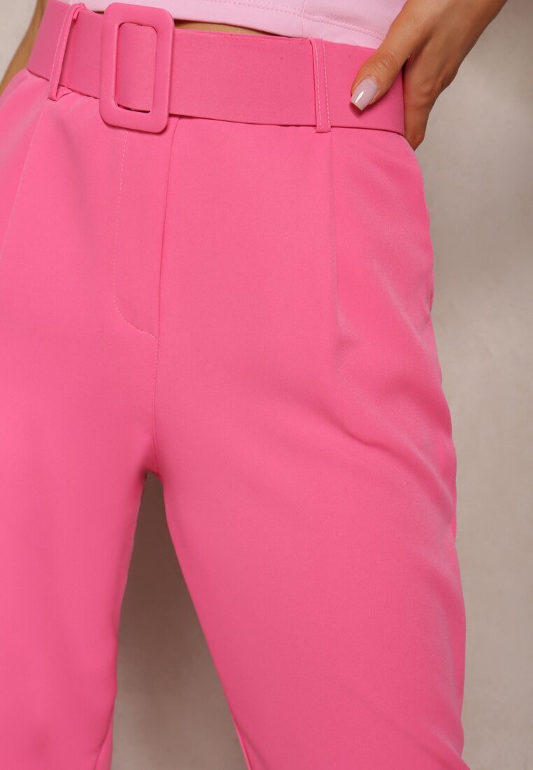 lily rose Pantaloni Roz de costum Talie înaltă cu centură Venus