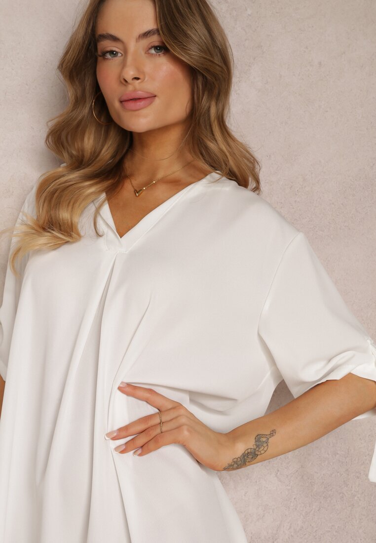 lily rose Rochie Albă tip cutie oversize cu guler Zaya