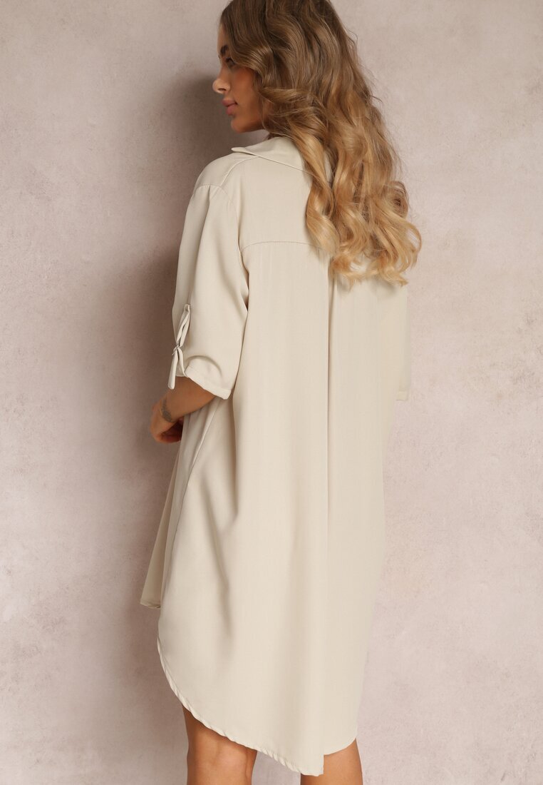 lily rose Rochie bej deschis dreaptă Oversize cu guler Zaya
