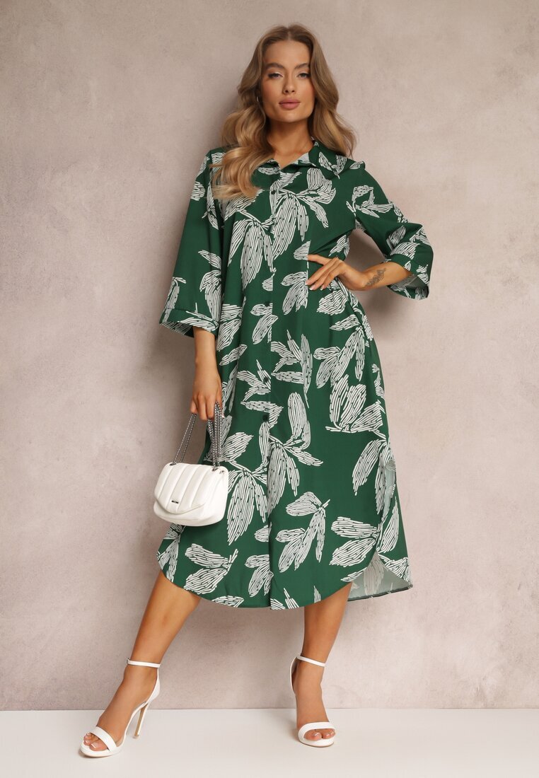 lily rose Rochie Cămașă Verde Florală Siois