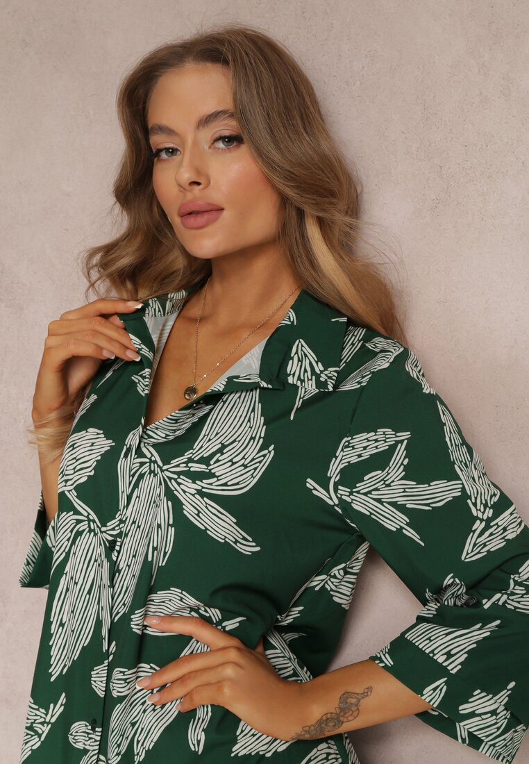 lily rose Rochie Cămașă Verde Florală Siois