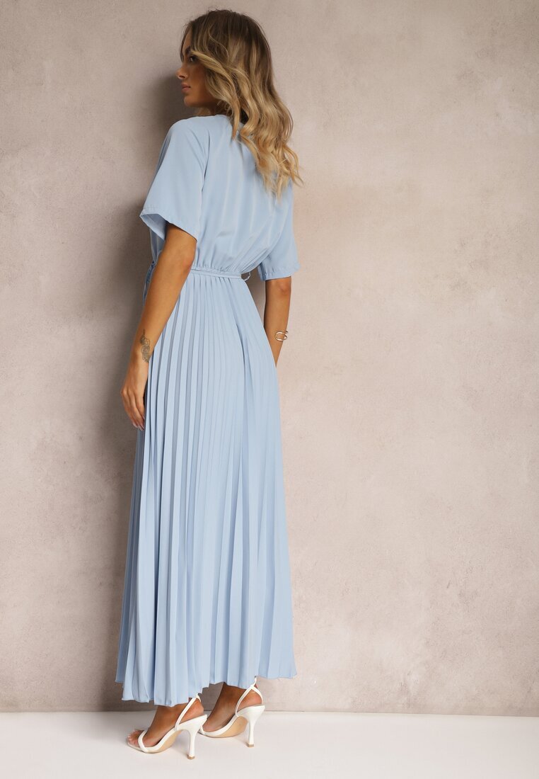 lily rose Rochie Cloș Albastră Plisată cu cordon legat Eilemona