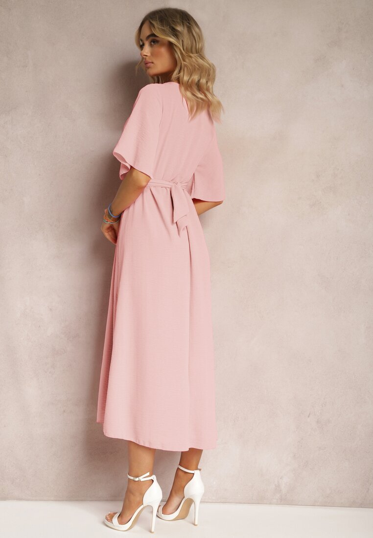 lily rose Rochie Cloș Roz deschis Maxi cu Mânecă Largă și Elastic în Talie Sador