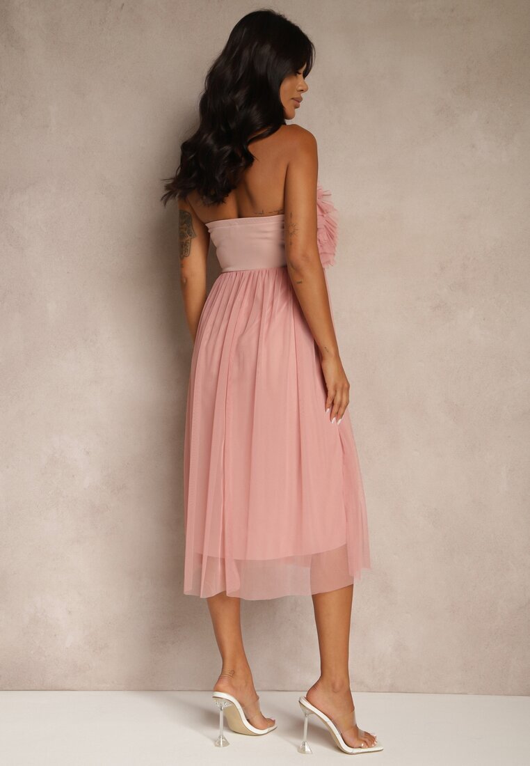 lily rose Rochie de tul Roz închis fără bretele cu volane Tremone