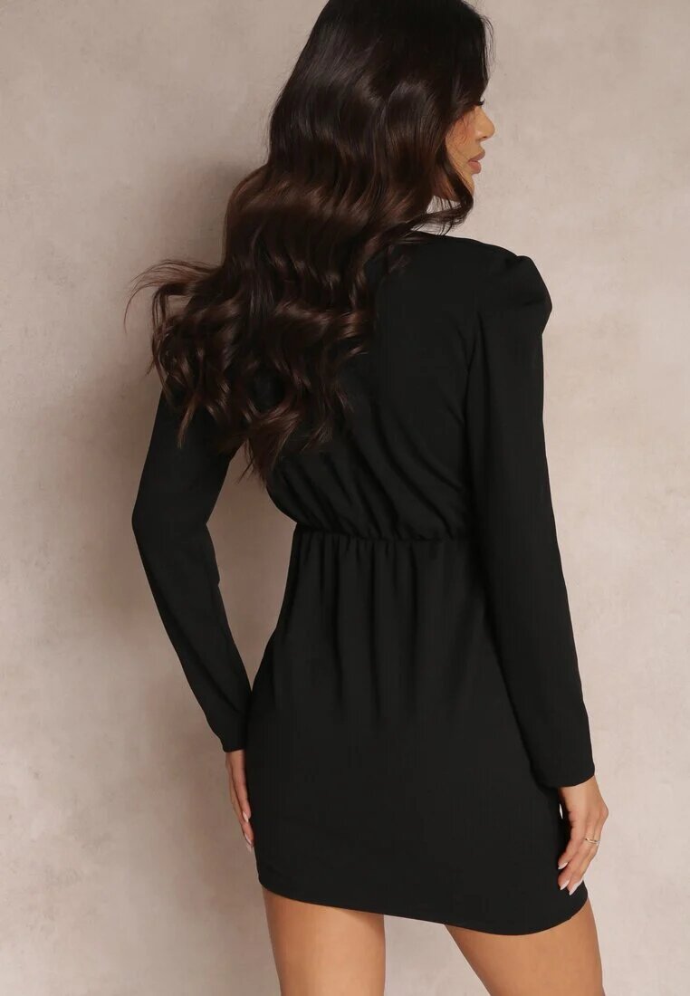 lily rose Rochie Neagră Tip plic cu Mânecă Lungă Nosso