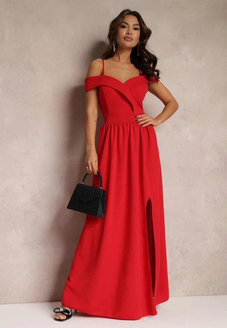 lily rose Rochie Roșie de cocktail cu decolteu adânc Maxi Gelfe