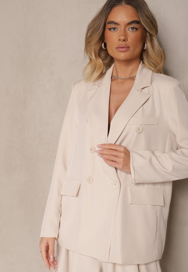 lily rose Sacou Bej deschis La două rânduri cu umeri întăriți Emivori
