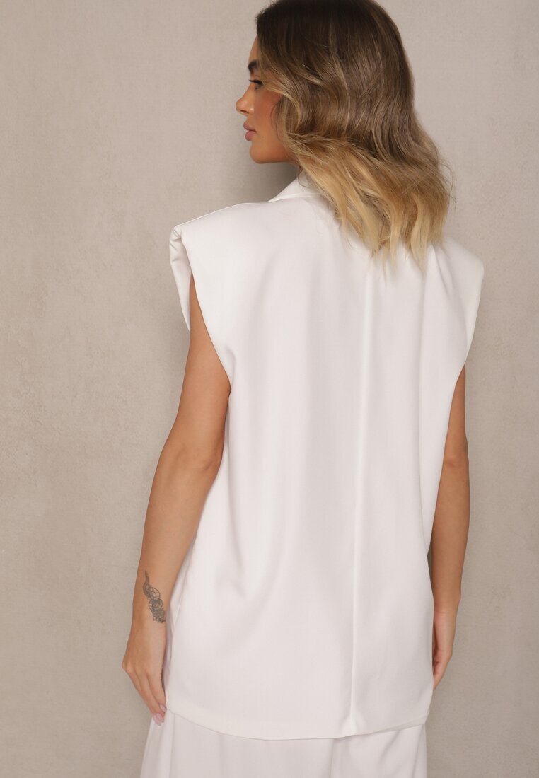 lily rose Vestă de costum Albă cu Linie de Umăr Rigidizată Ellamira
