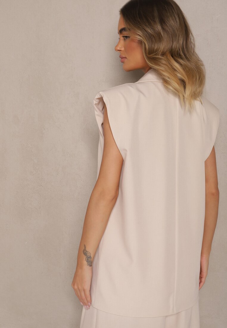 lily rose Vestă de costum bej deschis cu linie a umerilor rigidizată Ellamira