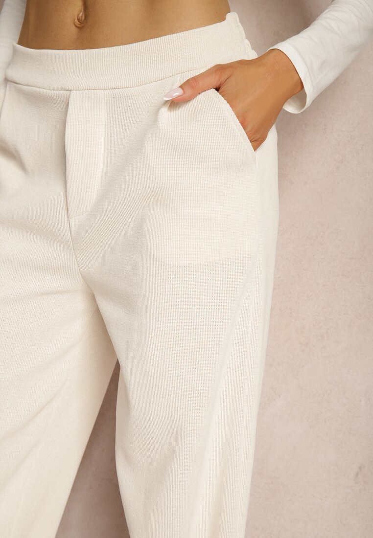 little supermodel Pantaloni Largi Bej Deschis Decorați cu Imitație de Buzunare Tassae