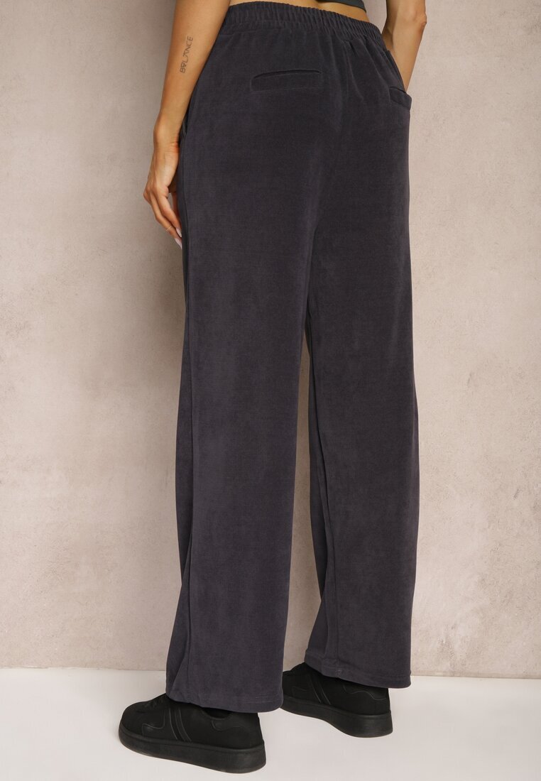 little supermodel Pantaloni largi bleumarin decorați cu imitație de buzunare Tassae