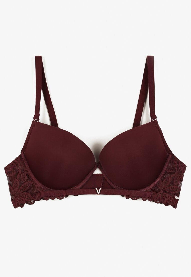 love magnolia Bustieră Mov închis Push-Up cu Dantelă și Decupaj în Față Sariaris