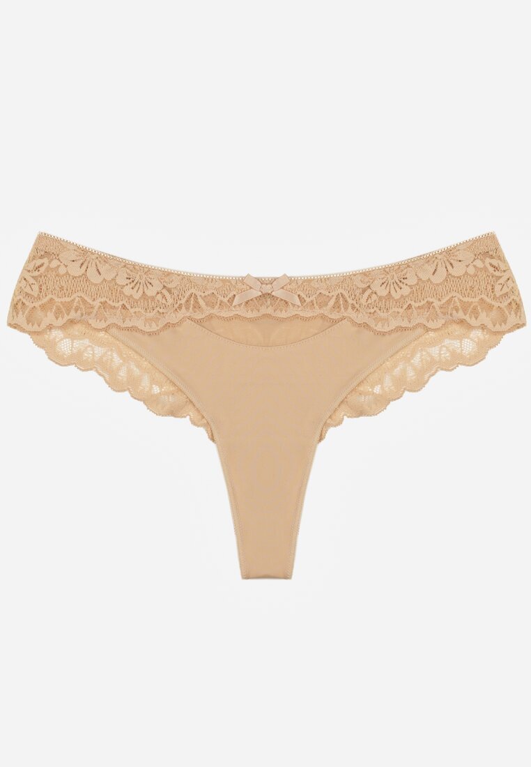 love magnolia Chiloți String Bej Decorate Cu Dantelă Phisoris