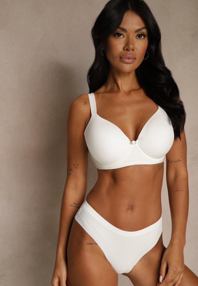 love magnolia Sutien Alb Clasic cu Textură Netedă Adriaros