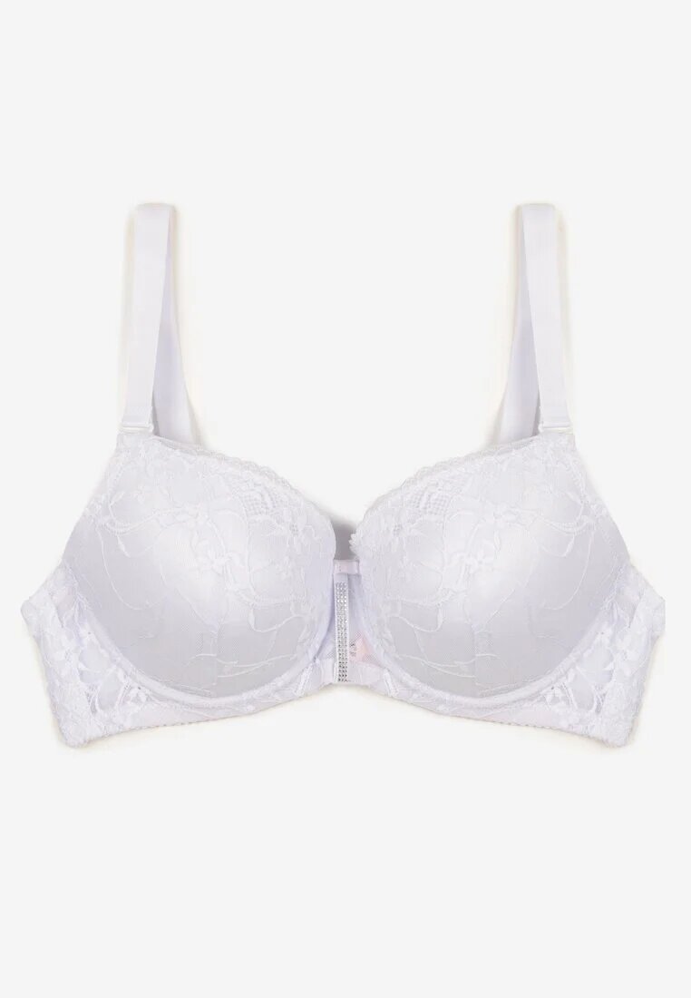 love magnolia Sutien Alb cu Dantelă și Bandă cu Zirconiu Katielle