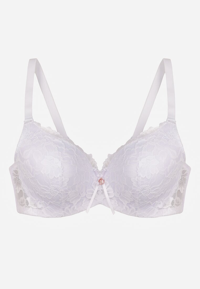 love magnolia Sutien alb decorat cu dantelă și fundă Aqiany