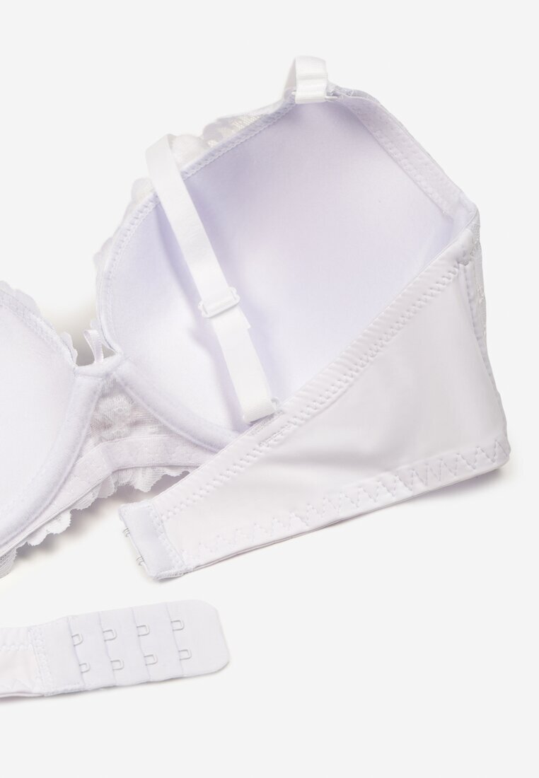 love magnolia Sutien Alb Din Dantelă cu Inimă din Zirconiu și Dantelă Nelanisea