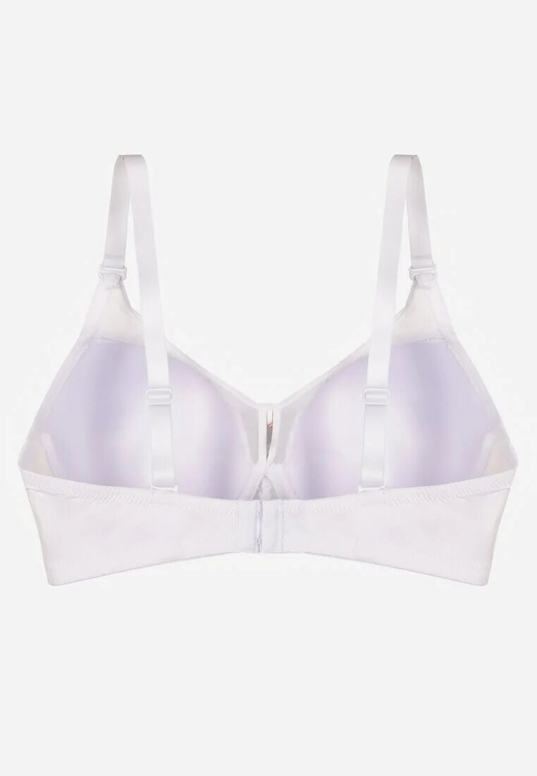 love magnolia Sutien Alb Din Dantelă Decorat cu Inserție Transparentă Acalinai
